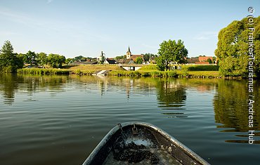 Bischberger Fischer im Schelch auf der Regnitz